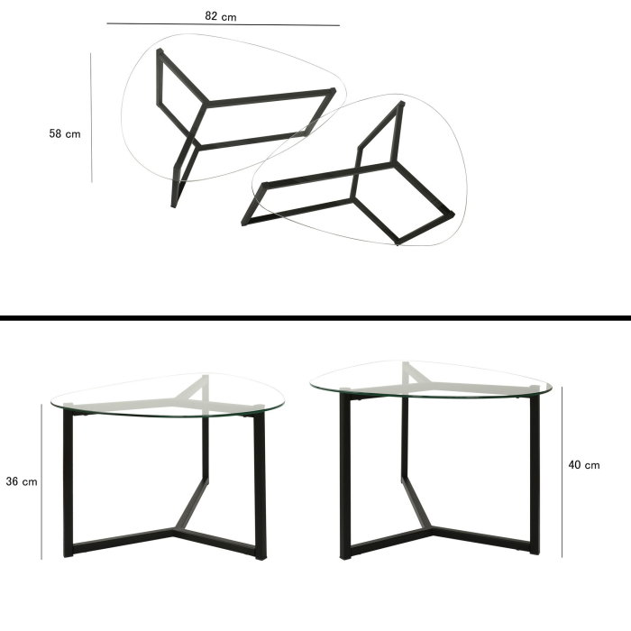 Set masuta de cafea BELLISIMO, 82x58x40 cm [9]