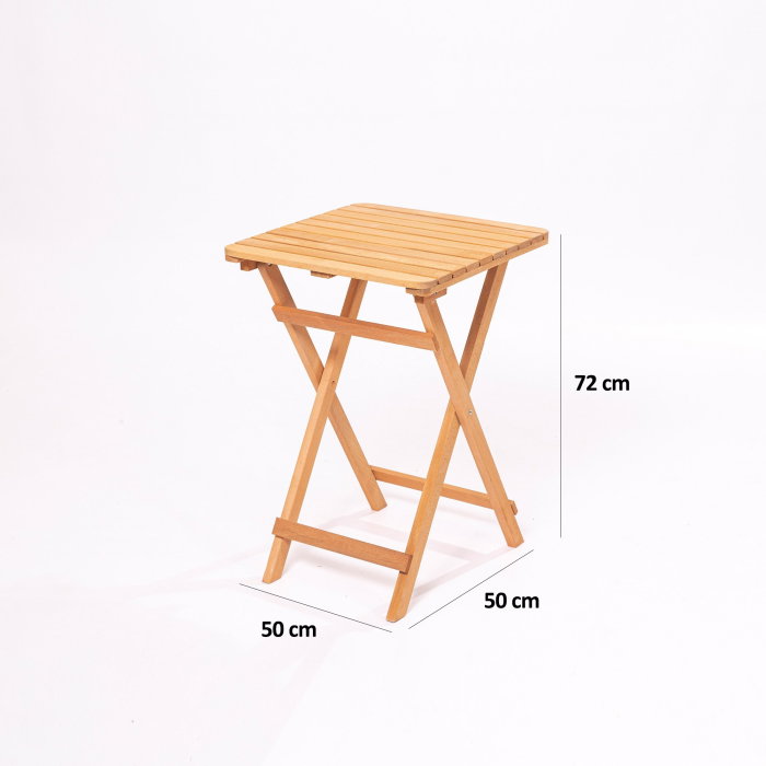 Set masuta si 2 scaune gradina MY001A, 3 piese, crem + natural, 50x50x72 cm [9]