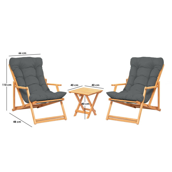 Set masuta si scaune gradina MY007, 3 piese, 50x50x81 cm [10]