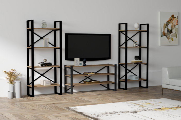 Set mobila TV si biblioteca EGZOTIK, 3 piese, 120x32x58,5 cm [2]