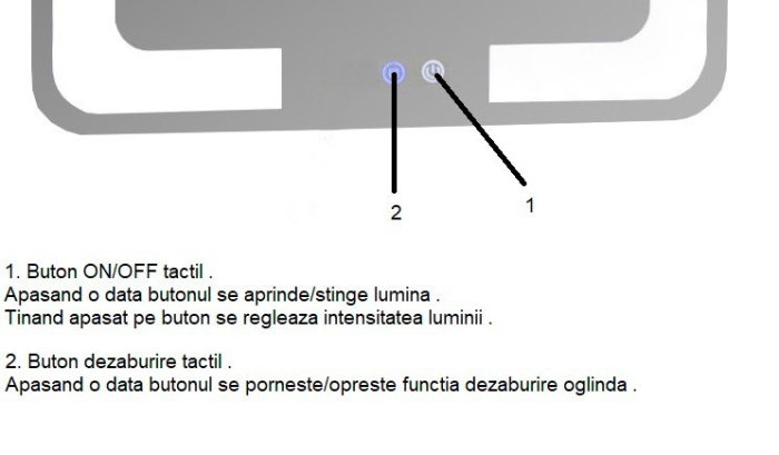 Set Baza front MDF cu Lavoar si Oglinda cu iluminare LED, seria 733, 60 cm, alb [12]