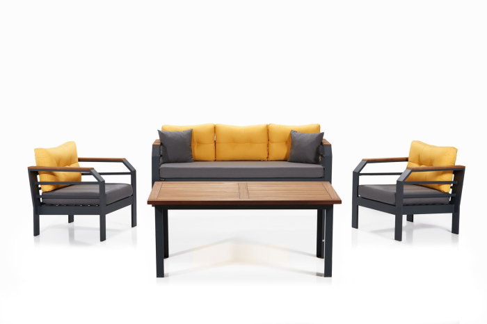 Set mobilier de gradina cu masuta ASSENTO 3+1+1+M, 4 piese, 150x75x90 cm [1]