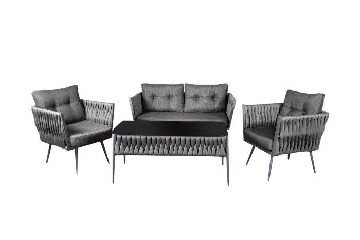 Set mobilier de gradina cu masuta VIOLET, gri, 145x70x75 cm [1]