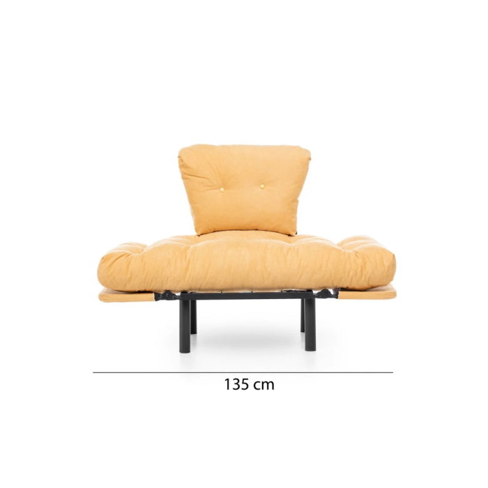 Set NITTA 2-1-1, canapea extensibila 3 locuri si 2 fotolii extensibile, mustar [9]