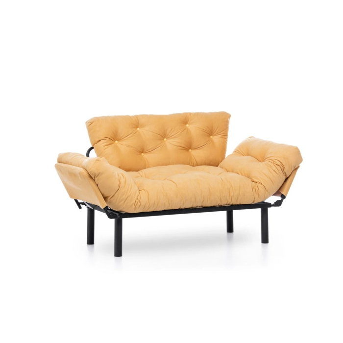 Set NITTA 3-2-1, canapea extensibila 3 locuri, canapea extensibila 2 locuri si fotoliu extensibil, mustar [6]