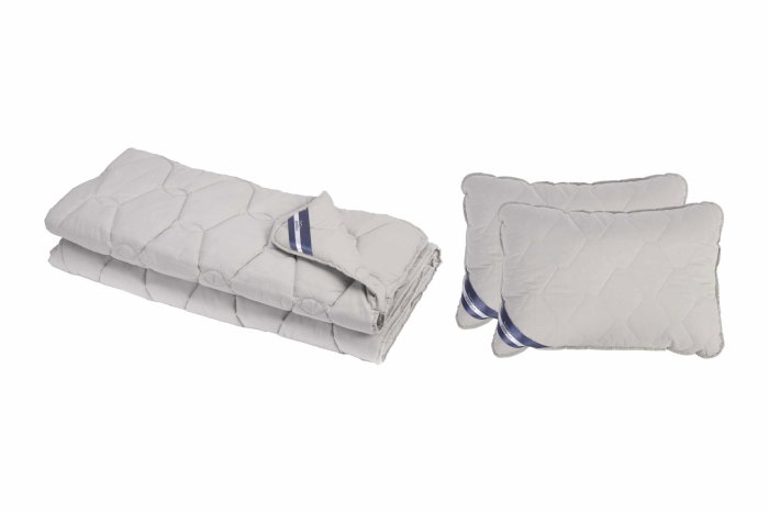 Set Pilota bumbac Somnart Bella 180x200cm 200g model biscuite + 2 perne bumbac Somnart Bella, 50x70cm, Gri [2]