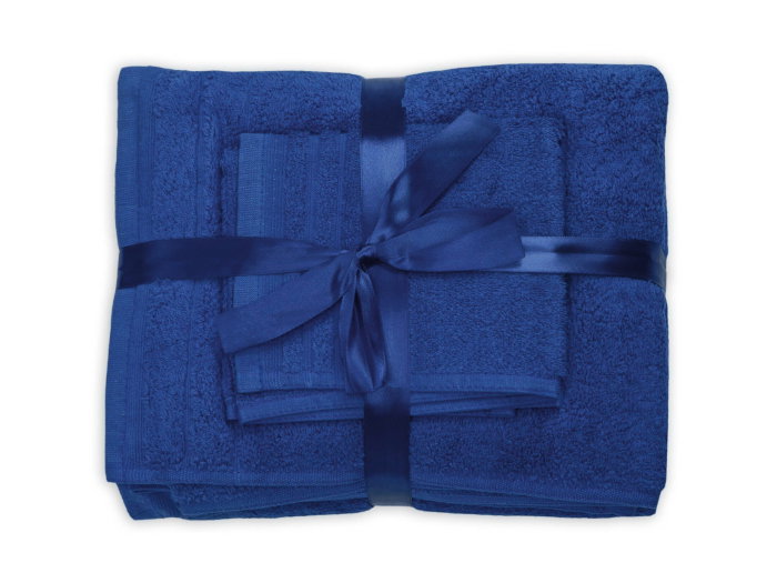Set prosoape bumbac Somnart, 600gsm, de fata 50x90 cm + de corp 70x140 + de maini 30x50 cm - albastru [2]