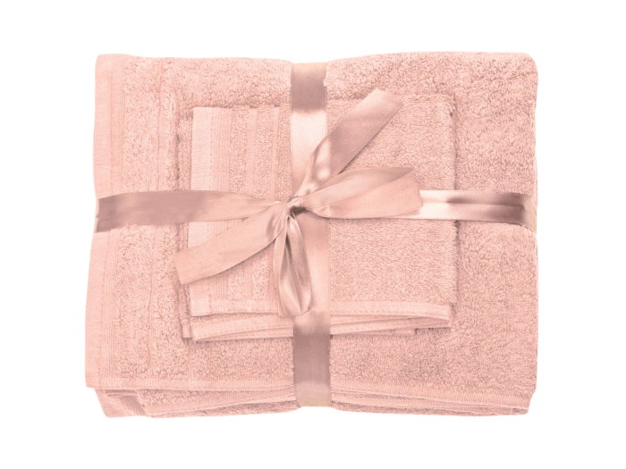 Set prosoape bumbac Somnart, 600gsm, de fata 50x90 cm + de corp 70x140 + de maini 30x50 cm - roz [2]