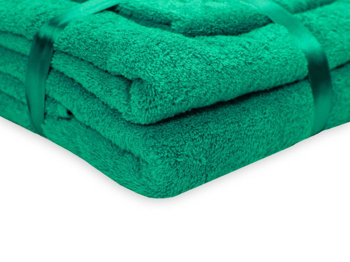 Set prosoape bumbac Somnart, 600gsm, de fata 50x90 cm + de corp 70x140 + de maini 30x50 cm - verde [3]