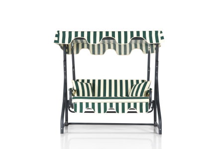 Balansoar de gradina MORUS 2 V2, 2 locuri, verde + alb, 170x110x165 cm