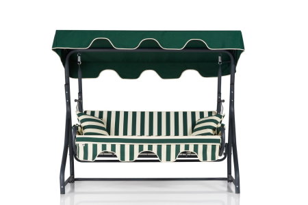 Balansoar de gradina OLEA 8, 3 locuri, verde, 200x110x165 cm