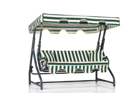 Balansoar de gradina RUTA 1, 3 locuri, verde + alb, 200x110x165 cm