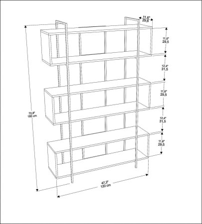 Biblioteca BRUTI, 120x29,6x180 cm [5]