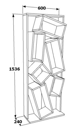 Biblioteci - Biblioteca CARMEN, 63x24x153,6 cm