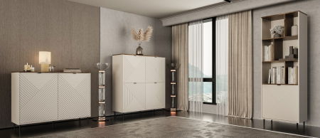 Biblioteca deschisa EVO, 1 usa, casmir + stejar castello, 63,4x40x194,6 cm [6]