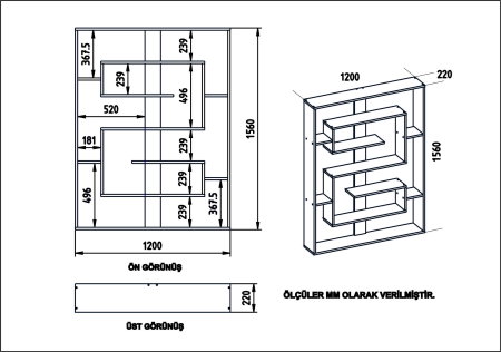 Biblioteci - Biblioteca ESTEBAN, 120x22x156 cm