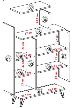 Biblioteca FORM, 90x32x132 cm [6]