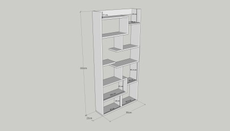 Biblioteci - Biblioteca KUTTAP, 90x22x182 cm