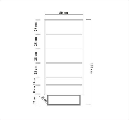 Biblioteca REA, 80x36x182 cm [6]