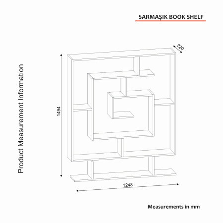 Biblioteca SARMASIK, 124,8x22x149,4 cm [5]