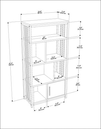 Biblioteca VALERO, 60x29,6x120 cm [5]
