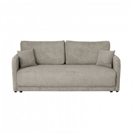 Canapea extensibila BERNA S, 3 locuri, cu arcuri si lada depozitare, gri, 210x110x93 cm