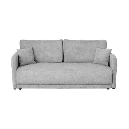 Canapea extensibila BERNA S, 3 locuri, cu arcuri si lada depozitare, gri deschis, 210x110x93 cm