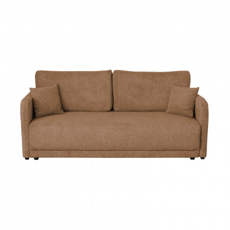 Canapea extensibila BERNA S, 3 locuri, cu arcuri si lada depozitare, gri, 210x110x93 cm