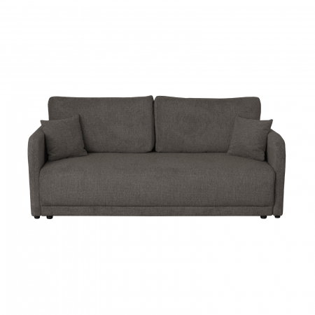 Canapea extensibila BERNA S, 3 locuri, cu arcuri si lada depozitare, gri inchis, 210x110x93 cm