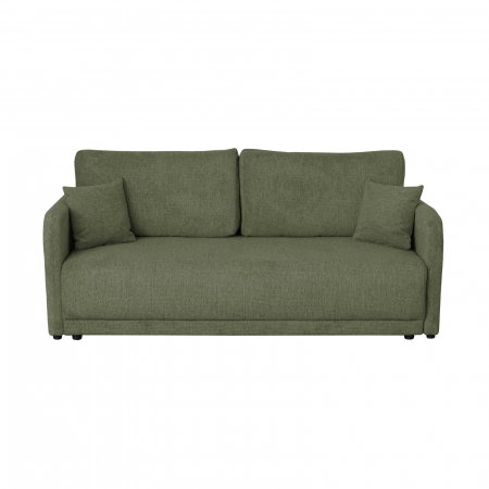 Canapea extensibila BERNA S, 3 locuri, cu arcuri si lada depozitare, gri, 210x110x93 cm