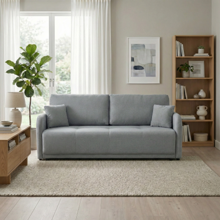 Canapea BERNA S extensibila, 3 locuri, cu arcuri si lada depozitare, 210x110x90 cm - ExpoMob [5]