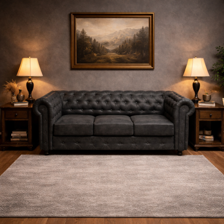 Canapea CHESTERFIELD extensibila, 3 locuri, cu arcuri si lada depozitare, 205x90x80 cm - ExpoMob [7]
