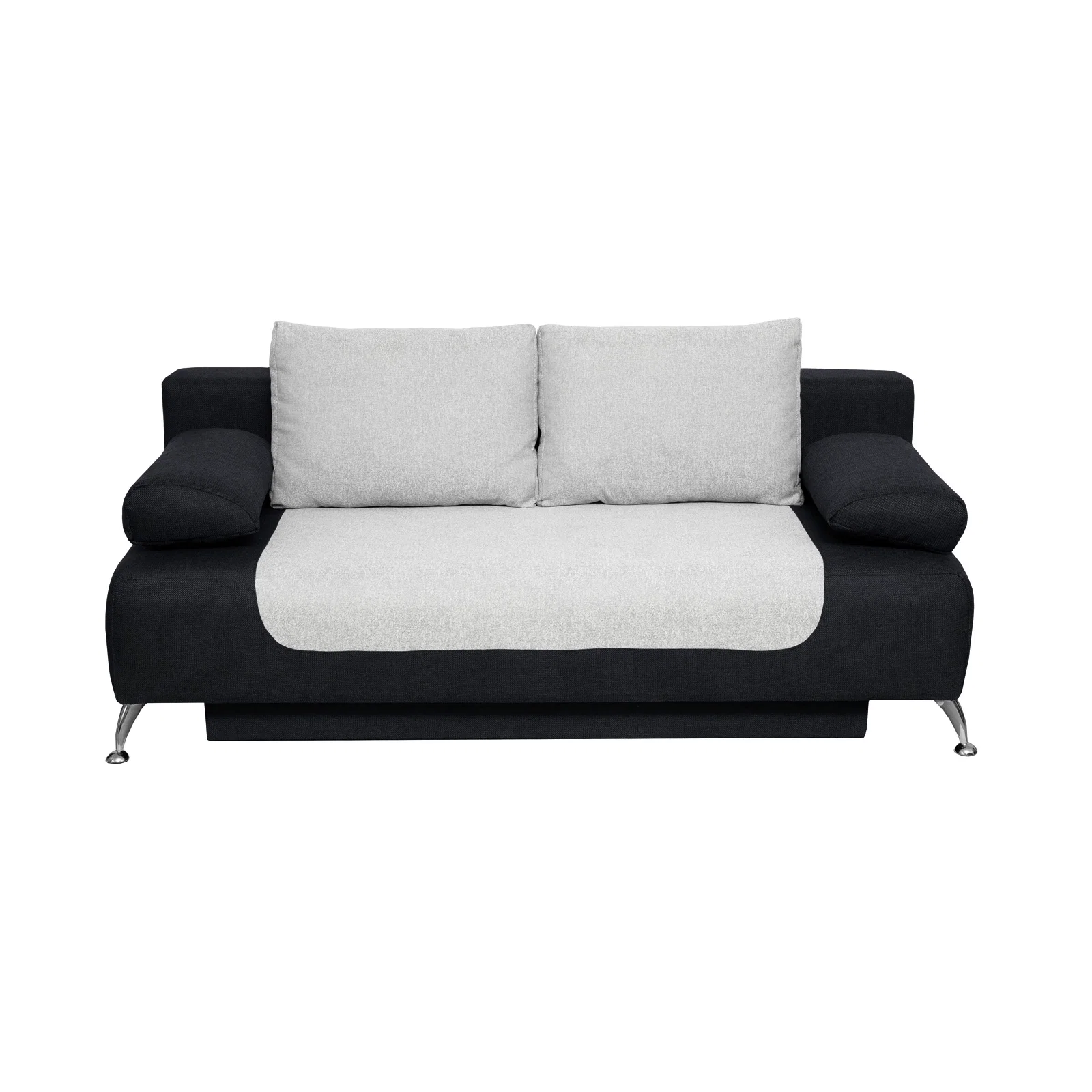 Canapea DARIA extensibila, 3 locuri, cu arcuri si lada depozitare, gri inchis + galben, 195x98x74 cm