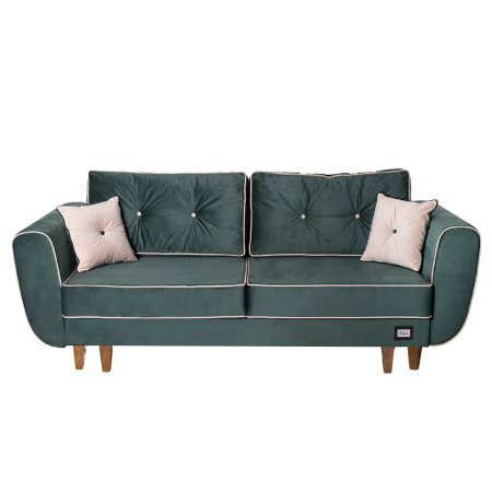 Canapea ELIZA extensibila, 3 locuri, lada depozitare, verde smarald, 240x110x90 cm