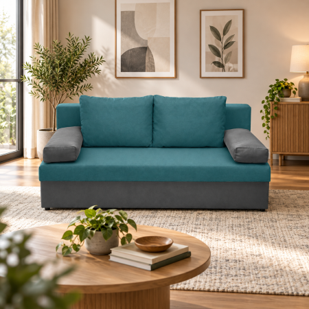 Canapea ANA extensibila, 3 locuri, cu lada depozitare, 185x82x80 cm - ExpoMob [1]