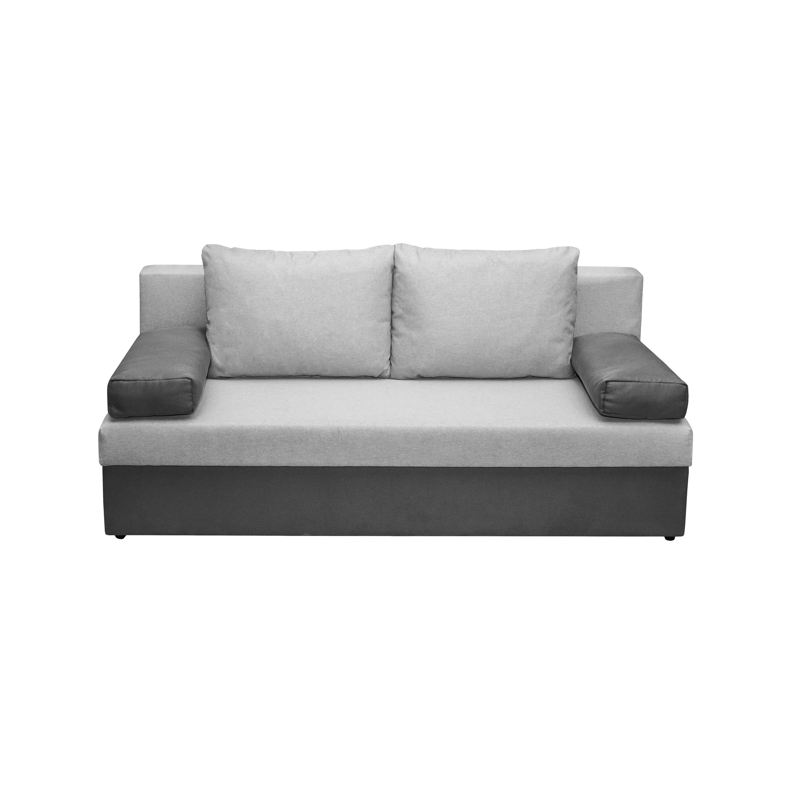 Canapea extensibila ANA, 3 locuri, cu lada depozitare, gri + gri deschis, 185x82x80 cm