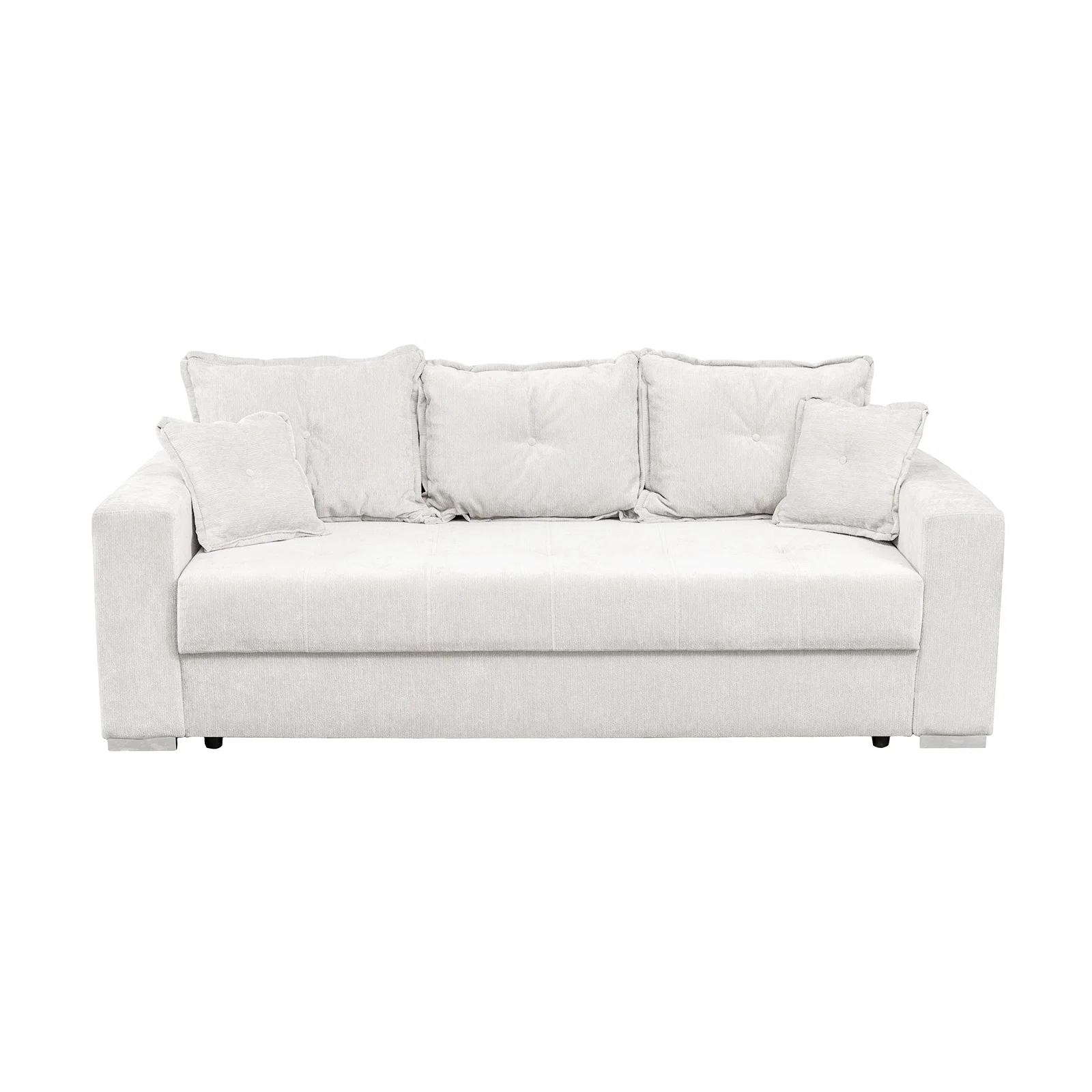 Canapea extensibila ARISSA, 3 locuri, cu arcuri, alb, 235x110x77 cm