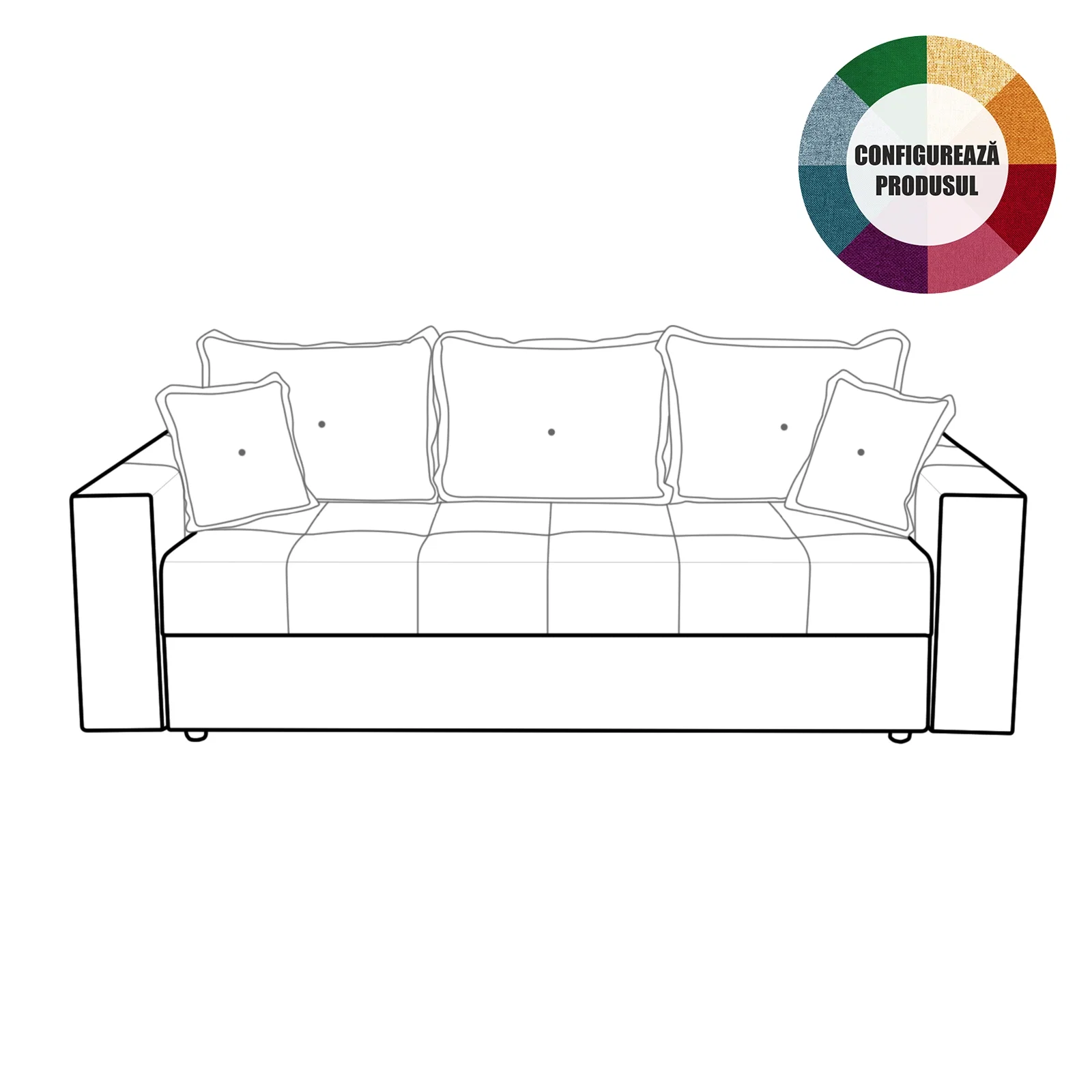 Canapea extensibila ARISSA, 3 locuri, cu arcuri, diverse culori, 235x110x77 cm - ExpoMob [0]