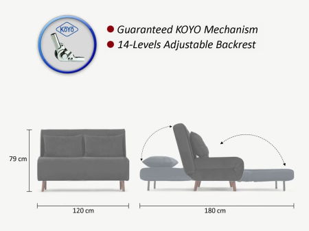 Canapea extensibila FOLDE, 2 locuri, 120x80x79 cm [6]