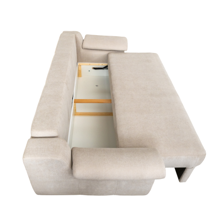 Canapele Moderne - Canapea extensibila HAVANA, 3 locuri, cu arcuri si lada depozitare, bej, 240x100x100 cm