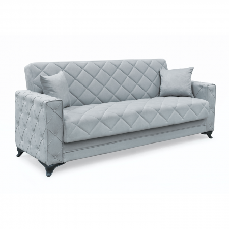 Canapea extensibila HEGEL, 3 locuri, cu arcuri si lada pentru depozitare, 228x85x85 cm - ExpoMob [1]