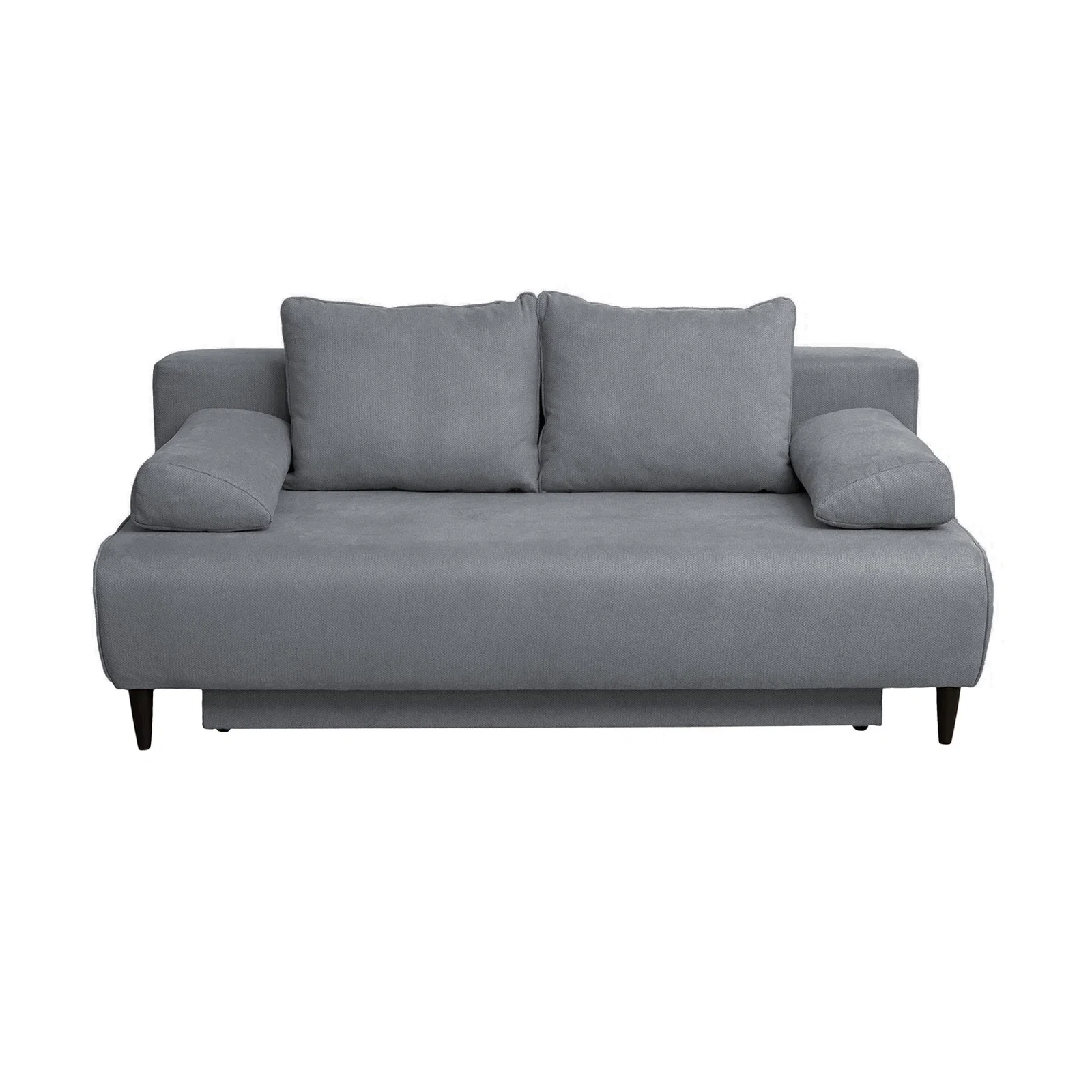 Canapea extensibila MARIA, 3 locuri, cu arcuri si lada depozitare, gri inchis, 195x97x76 cm