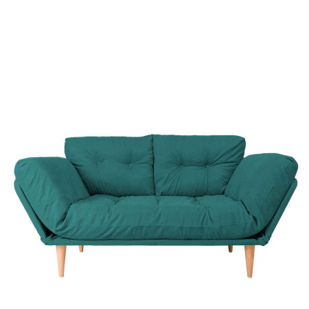 Canapea extensibila NINA, 3 locuri, verde petrol, 190x85x80 cm
