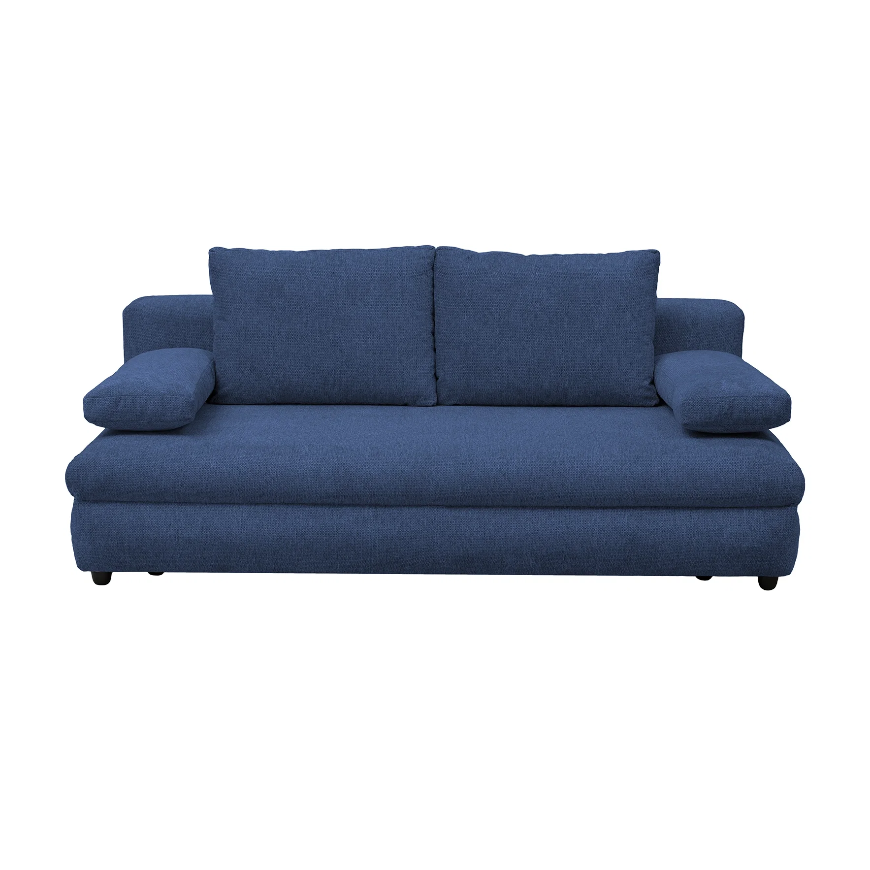 Canapea extensibila OLIMP, 3 locuri, cu arcuri si lada depozitare, albastru, 203x100x85 cm