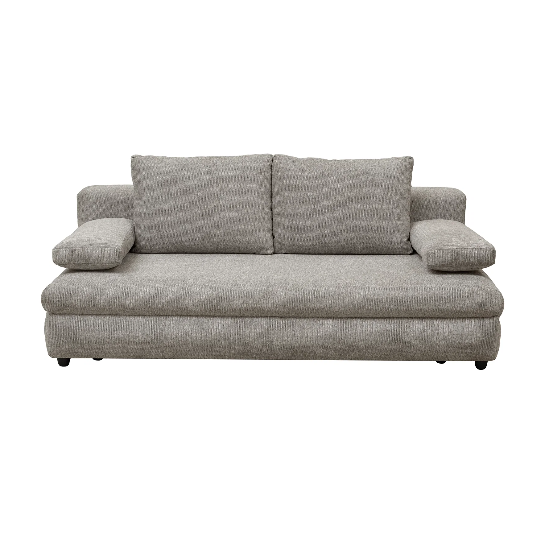 Produs în România - Canapea extensibila OLIMP, 3 locuri, cu arcuri si lada depozitare, bej inchis, 203x100x85 cm