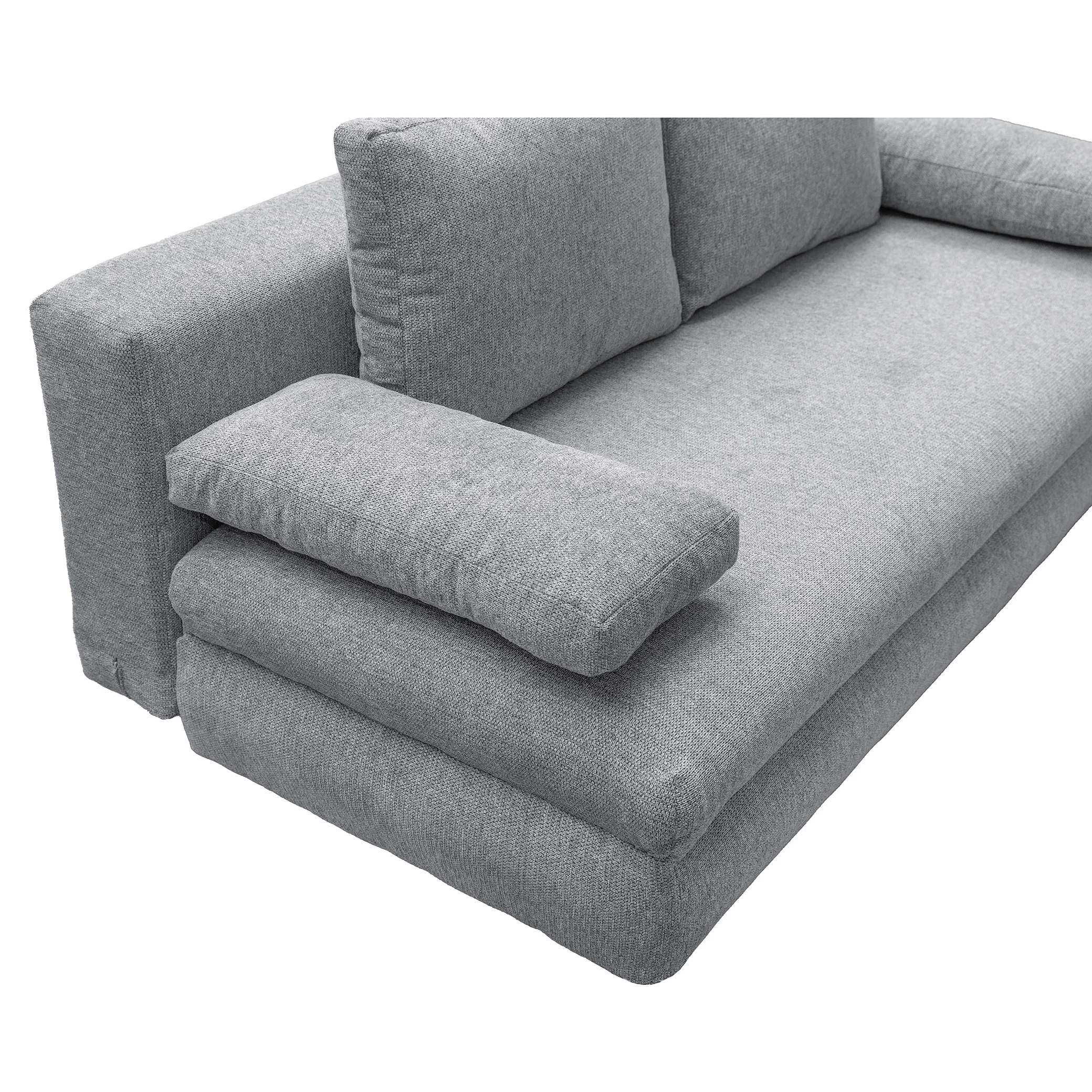 Canapea extensibila OLIMP, 3 locuri, cu arcuri si lada depozitare, bej inchis, 203x100x85 cm [6]