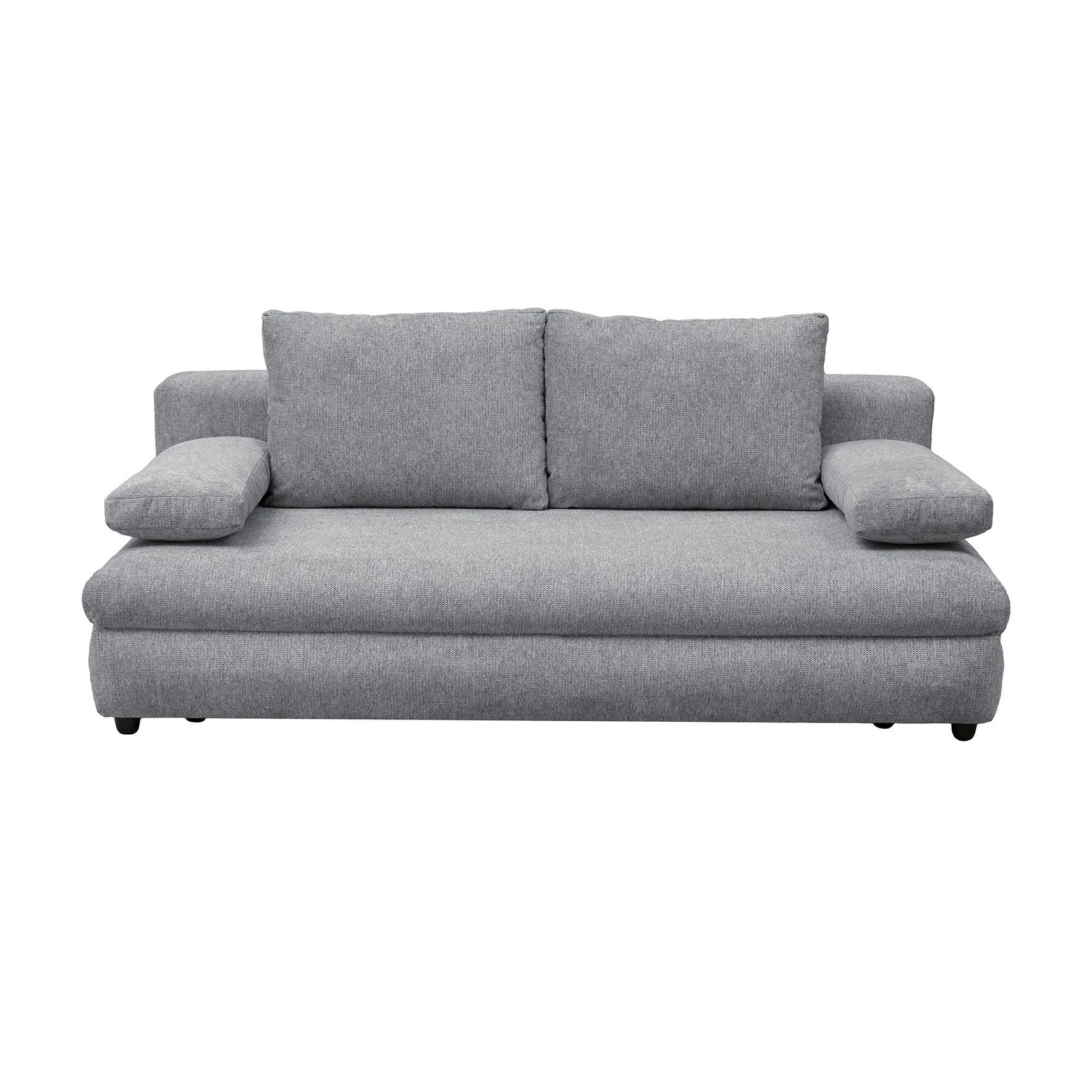 Canapea extensibila OLIMP, 3 locuri, cu arcuri si lada depozitare, gri deschis, 203x100x85 cm