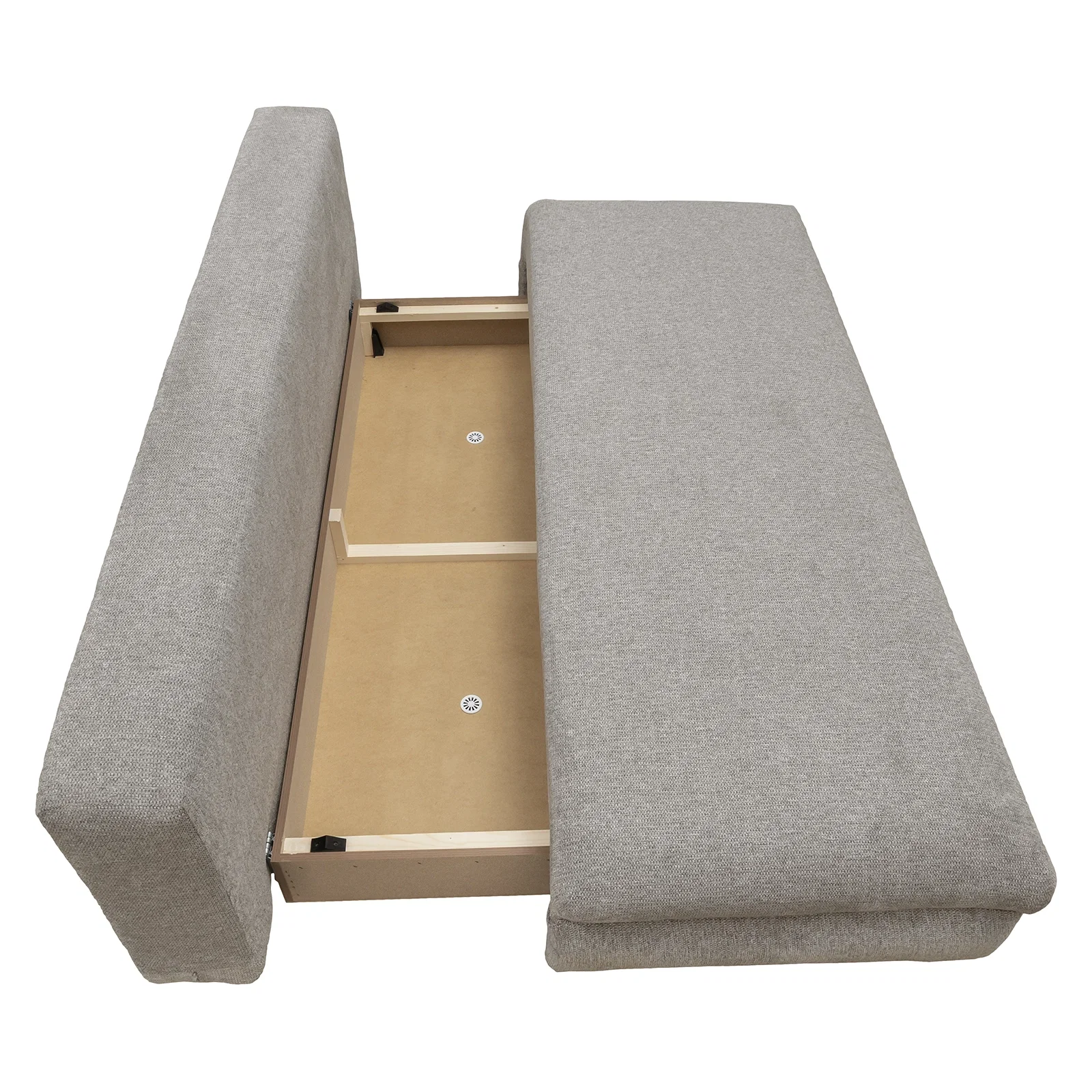 Canapea extensibila OLIMP, 3 locuri, cu arcuri si lada depozitare, bej inchis, 203x100x85 cm [4]