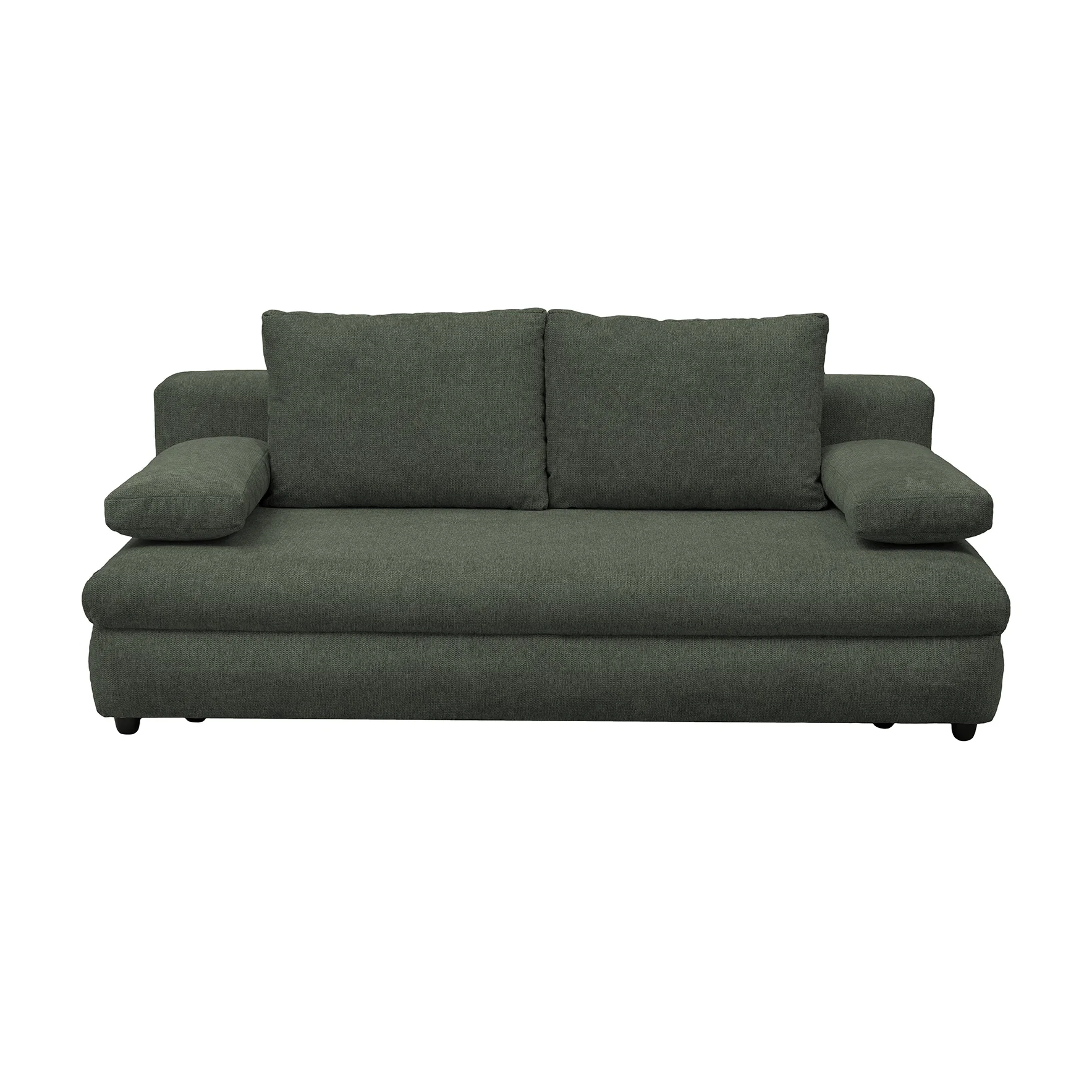 Canapea extensibila OLIMP, 3 locuri, cu arcuri si lada depozitare, verde, 203x100x85 cm