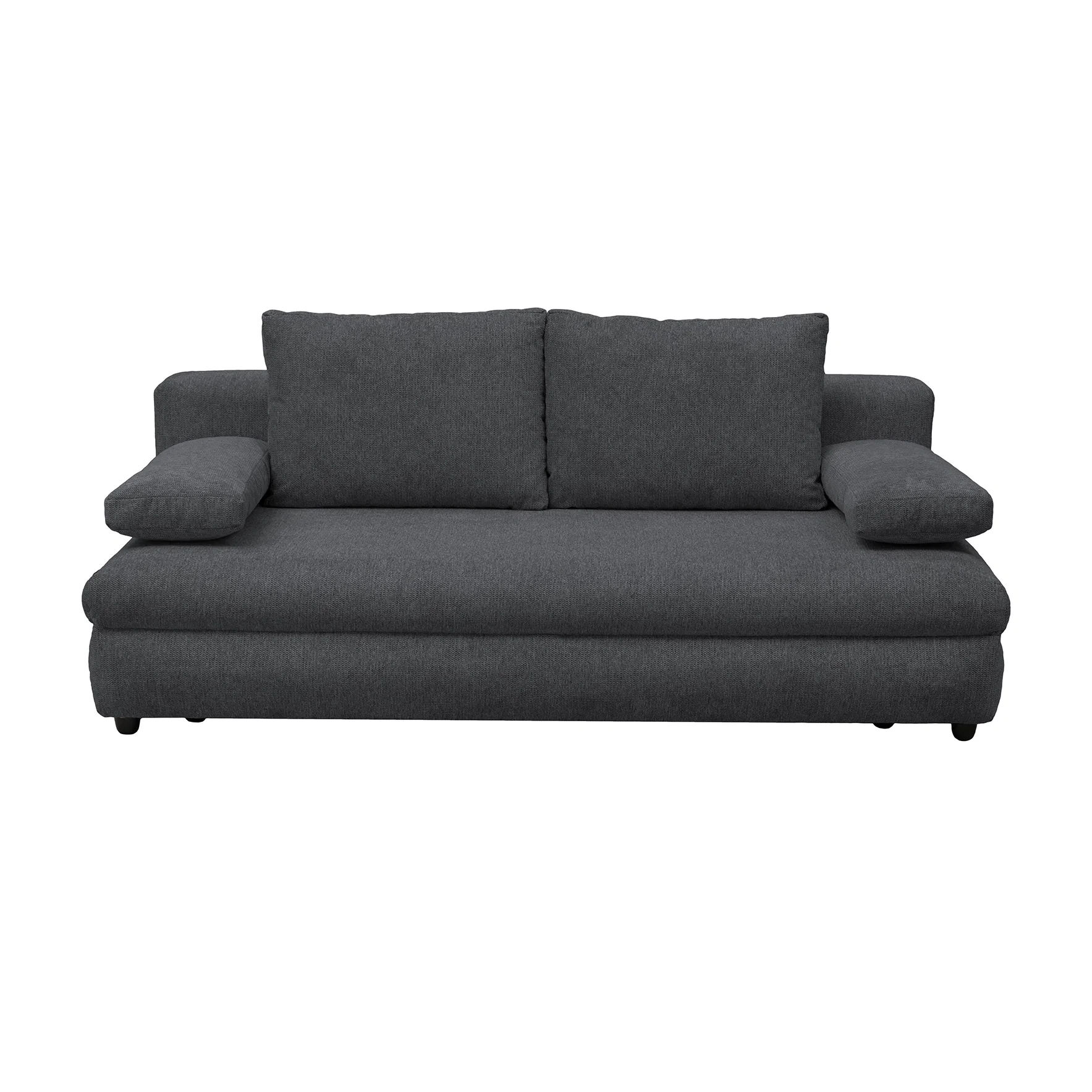 Canapea extensibila OLIMP, 3 locuri, cu arcuri si lada depozitare, gri inchis, 203x100x85 cm